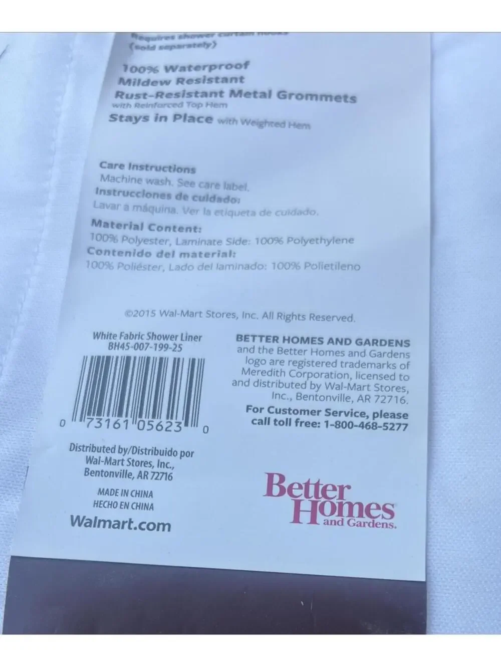 Better Homes & Gardens - Waterproof Ultimate Shield Fabric Shower Liner - White